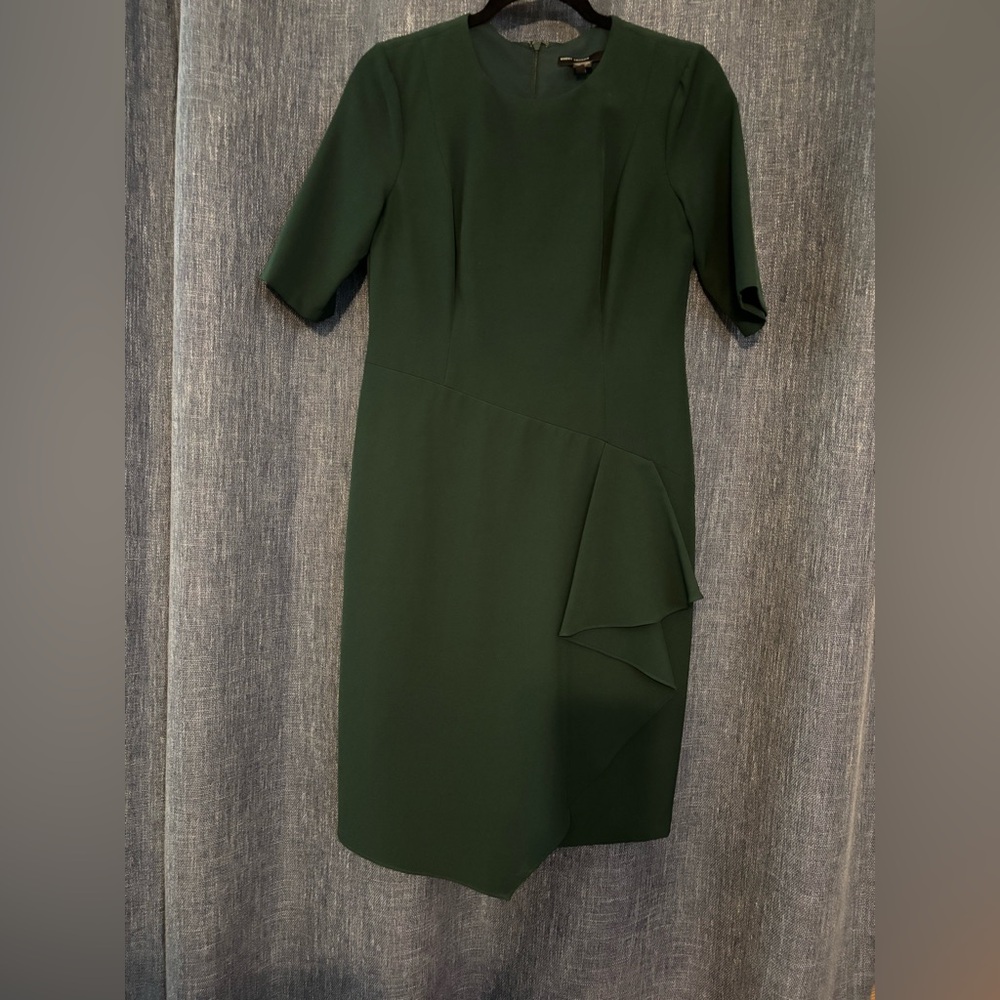 Maggy London Asymmetrical Dark Green Dress